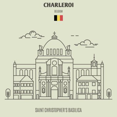 Aziz Christopher'ın Bazilikası Charleroi, Belçika. Lineer tarzda işareti simgesi