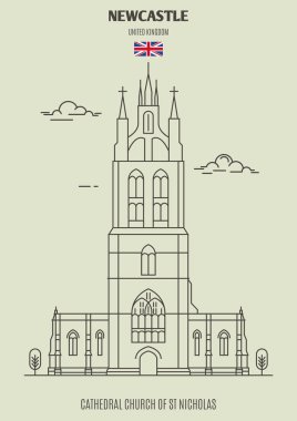 Katedral kilise St Nicholas Newcastle upon Tyne, İngiltere'de. Lineer tarzda işareti simgesi