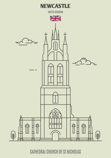 Igreja Catedral São Nicolau Newcastle Tyne Reino Unido Ícone Referência —  Vetores de Stock