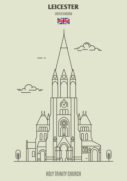 Holy Trinity Church Leicester Verenigd Koninkrijk Landmark Pictogram Lineaire Stijl — Stockvector