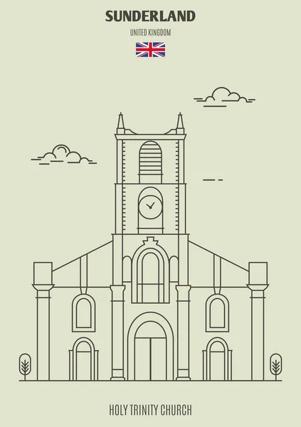 Holy Trinity Church Sunderland Verenigd Koninkrijk Landmark Pictogram Lineaire Stijl — Stockvector