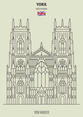 York, İngiltere'de York Minster. Lineer tarzda işareti simgesi