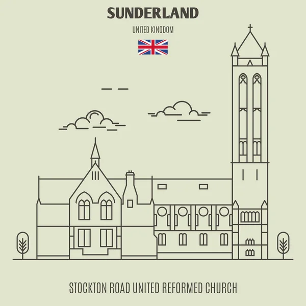 Stockton Road Verenigd Reformed Church Sunderland Verenigd Koninkrijk Landmark Pictogram — Stockvector