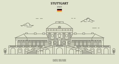 Stuttgart, Almanya yalnızlık kalesi. Lineer tarzda işareti simgesi