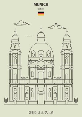 Kilise St.Cajetan Münih, Almanya. Lineer tarzda işareti simgesi