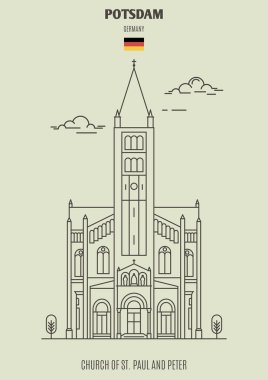 St. Paul Kilisesi ve Peter Potsdam, Almanya. Lineer tarzda işareti simgesi