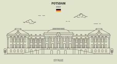 City Palace Potsdam, Almanya. Lineer tarzda işareti simgesi