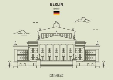 Konzerthaus, Berlin, Almanya. Lineer tarzda işareti simgesi