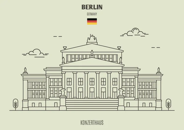 Konzerthaus Berlin Almanya Lineer Tarzda Işareti Simgesi — Stok Vektör