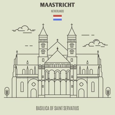 Basilica of Saint Servatius Maastricht, Hollanda. Lineer tarzda işareti simgesi