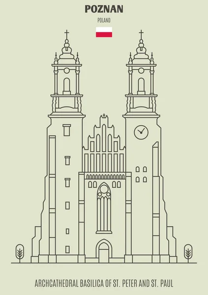 Basílica de São Pedro e São Paulo em Poznan, Pola — Vetor de Stock
