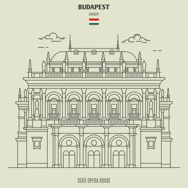 Gebouw van de Hongaarse Staatsopera in Boedapest, Hongarije — Stockvector