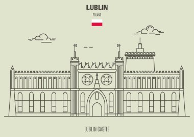 Lublin Castle in Lublin, Poland. Landmark icon clipart