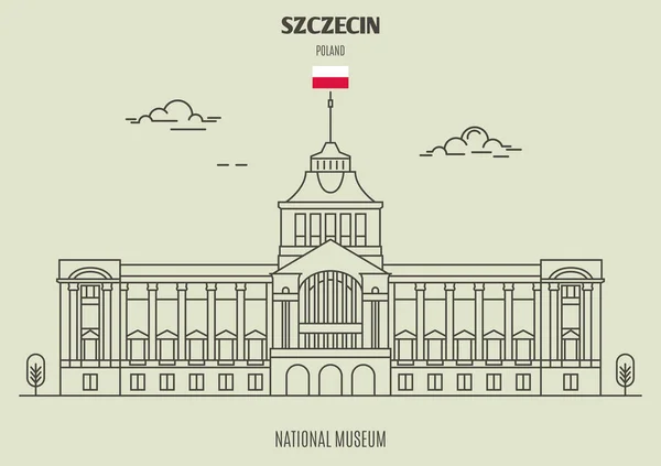 Museu Nacional em Szczecin, Polônia. ícone de referência —  Vetores de Stock