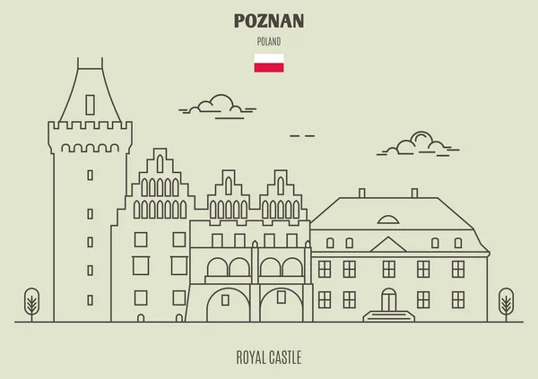 Château royal de Poznan, Pologne. icône point de repère — Image vectorielle