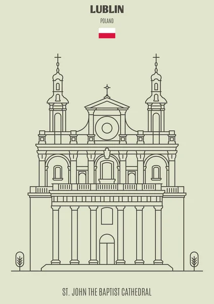 Szent János a baptista katedrális, Lublin, Lengyelország. Landmark ikon — Stock Vector