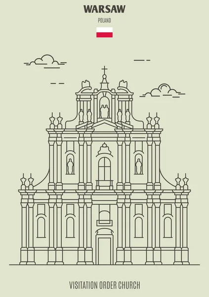 Visitação Ordem igreja em Varsóvia, Polônia. ícone de referência —  Vetores de Stock