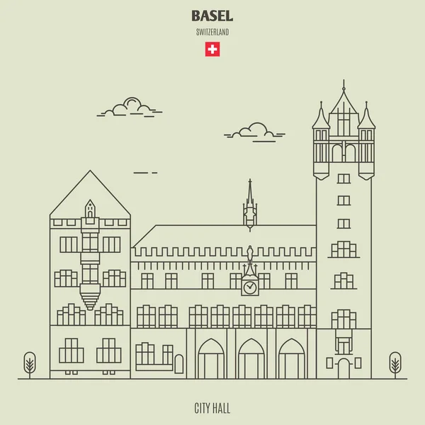 Ayuntamiento de Basilea, Suiza. Icono hito — Vector de stock