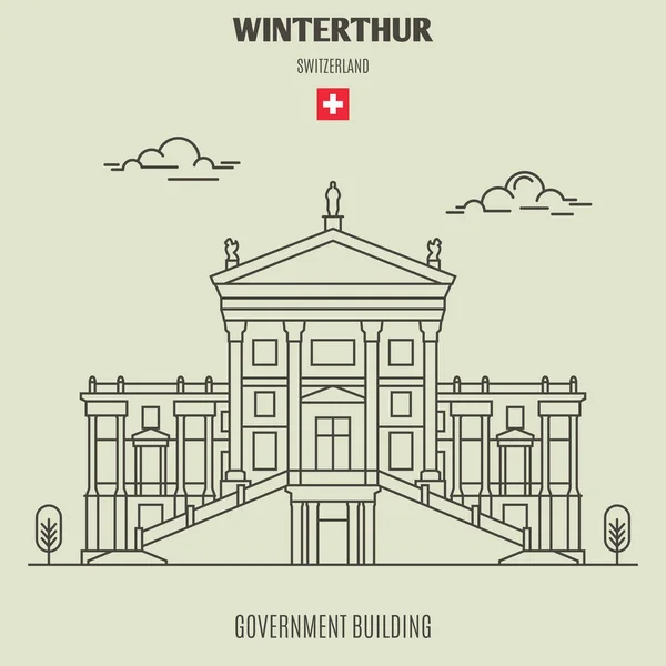 ヴィンタートゥール、スイスの政府だけ。ランドマーク アイコン — ストックベクタ