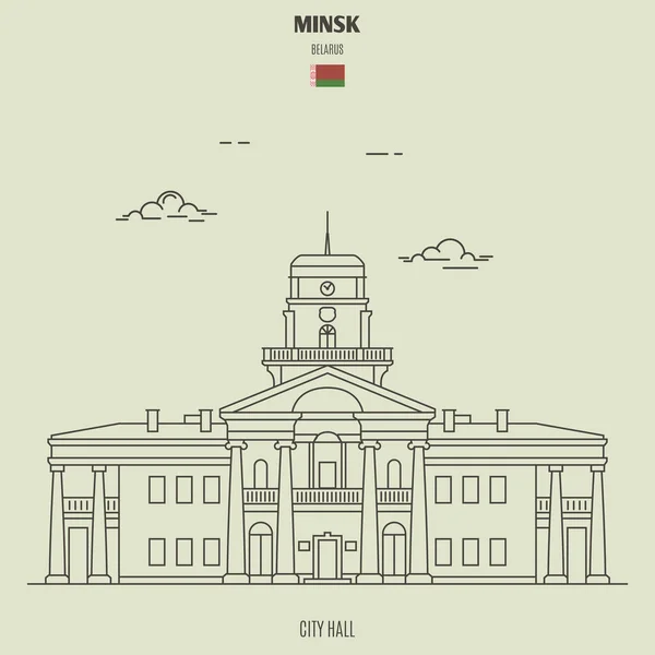 Municipio di Minsk, Bielorussia. icona del punto di riferimento — Vettoriale Stock