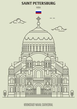 St. Petersburg'daki Kronstadt Deniz Katedrali, Rusya. Landmark 