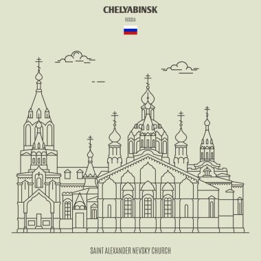 Chelyabinsk, Rusya'daki Aziz Alexander Nevsky Kilisesi. Simgesel yapı i