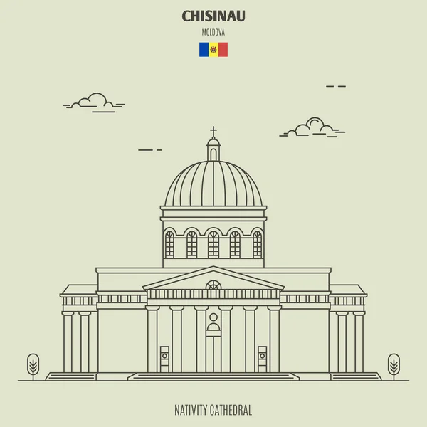 Cathédrale de la Nativité à Chisinau, Moldavie. icône point de repère — Image vectorielle