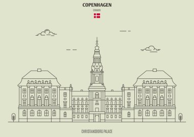 Kopenhag, Danimarka'daki Christiansborg Sarayı. Simge simgesi