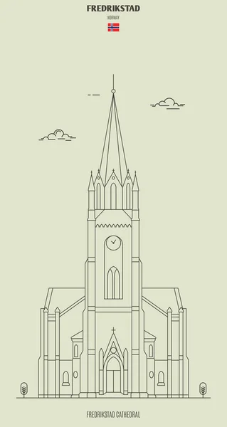 Fredrikstad Cathedral, Norvégia. Mérföldkőnek számító ikon — Stock Vector