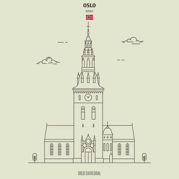 Oslo Cathedral, Norway. Landmark icon — Stock Vector