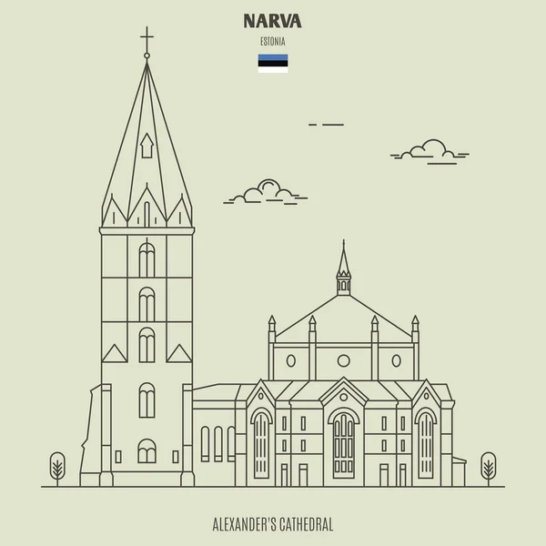 Narva alexander 's Cathedral, Estland. Wahrzeichen — Stockvektor