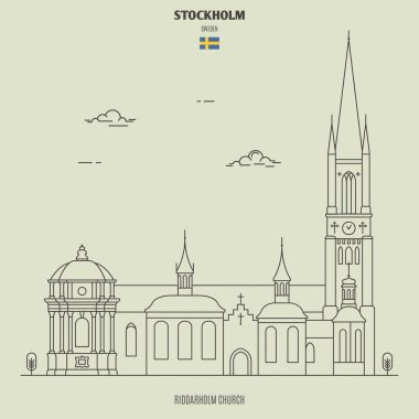 Stockholm, İsveç 'teki Riddarholm Kilisesi. Yer imi simgesi