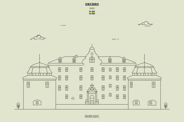 Orebro kastély, Svédország. Mérföldkő ikon — Stock Vector