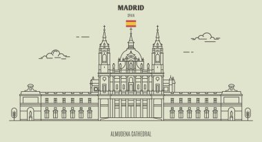Madrid, İspanya 'daki Almudena Katedrali. Yer imi simgesi