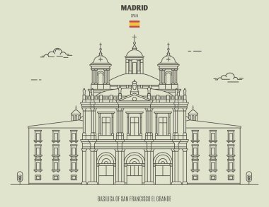Madrid, İspanya 'daki San Francisco El Grande Bazilikası. Yer imi i