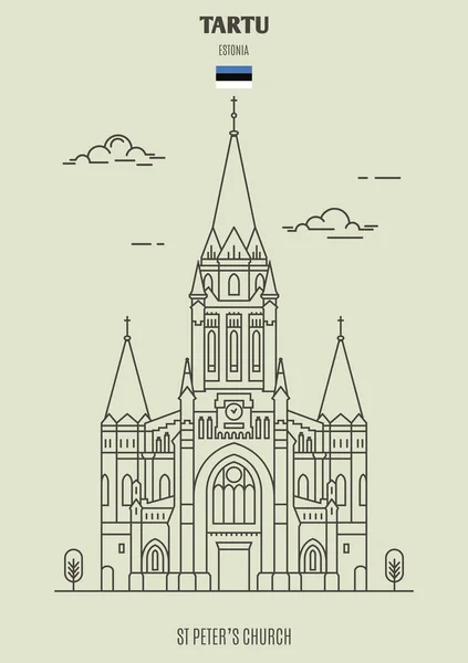 Tartu, Estonya 'daki Aziz Peters Kilisesi — Stok Vektör