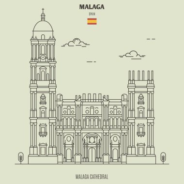 Malaga Katedrali, İspanya. Yer imi simgesi