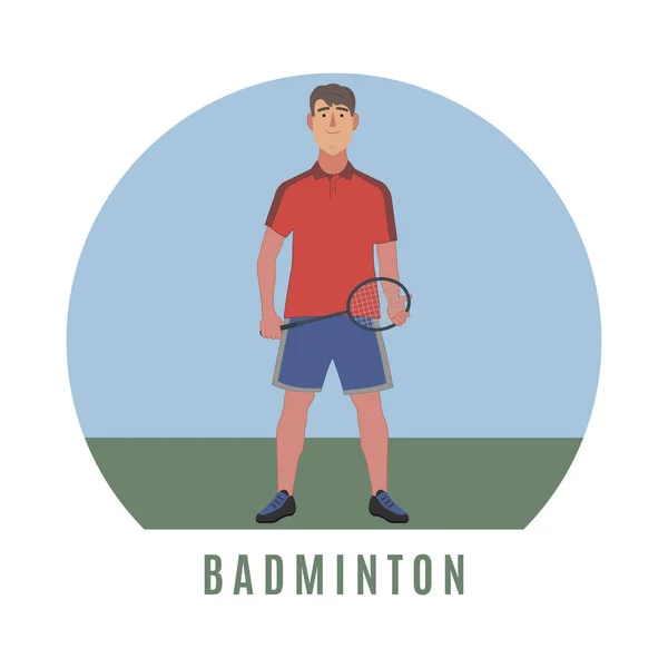 Jogador Badminton Estilo Plano Para Você Projetar —  Vetores de Stock