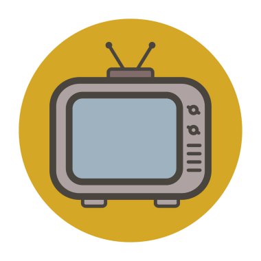 Eski televizyon. Tasarım için vektör düz biçimi