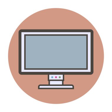 Kişisel bilgisayar monitörü. Tasarım için vektör düz biçimi