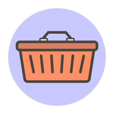 Alışveriş sepeti. Tasarım için vektör düz biçimi