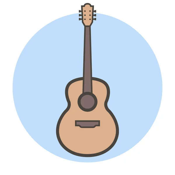 Guitarra Estilo Plano Vectorial Para Diseño — Archivo Imágenes Vectoriales