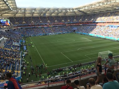 Rostov-on-Don, Rusya-20 Haziran 2018: Rostov Arena Stadyumu genel görünümünü, Rostov-on-Don oyun başlamak üzere olduğu gibi maç Uruguay - Suudi Arabistan