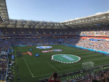 Rostov-on-Don, Rusya-20 Haziran 2018: Rostov Arena Stadyumu genel görünümünü, Rostov-on-Don oyun başlamak üzere olduğu gibi maç Uruguay - Suudi Arabistan