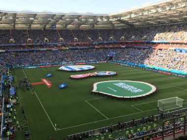Rostov-on-Don, Rusya-20 Haziran 2018: Rostov Arena Stadyumu genel görünümünü, Rostov-on-Don oyun başlamak üzere olduğu gibi maç Uruguay - Suudi Arabistan