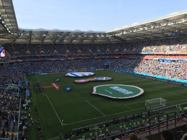 Rostov-on-Don, Rusya-20 Haziran 2018: Rostov Arena Stadyumu genel görünümünü, Rostov-on-Don oyun başlamak üzere olduğu gibi maç Uruguay - Suudi Arabistan