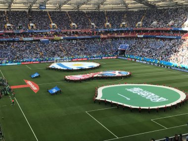 Rostov-on-Don, Rusya-20 Haziran 2018: Rostov Arena Stadyumu genel görünümünü, Rostov-on-Don oyun başlamak üzere olduğu gibi maç Uruguay - Suudi Arabistan