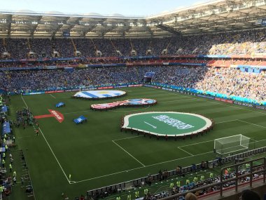 Rostov-on-Don, Rusya-20 Haziran 2018: Rostov Arena Stadyumu genel görünümünü, Rostov-on-Don oyun başlamak üzere olduğu gibi maç Uruguay - Suudi Arabistan
