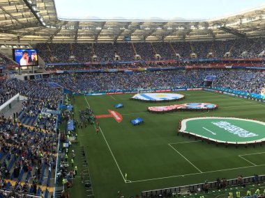 Rostov-on-Don, Rusya-20 Haziran 2018: Rostov Arena Stadyumu genel görünümünü, Rostov-on-Don oyun başlamak üzere olduğu gibi maç Uruguay - Suudi Arabistan