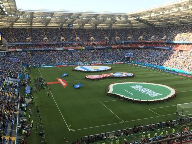 Rostov-on-Don, Rusya-20 Haziran 2018: Rostov Arena Stadyumu genel görünümünü, Rostov-on-Don oyun başlamak üzere olduğu gibi maç Uruguay - Suudi Arabistan